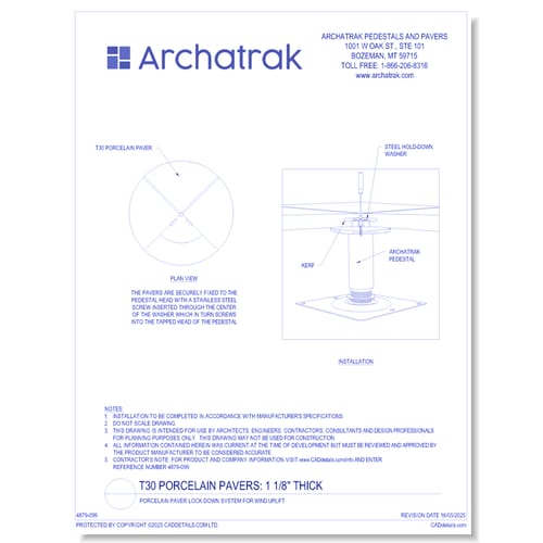 T30 Porcelain Pavers: Lock Down System for Wind Uplift