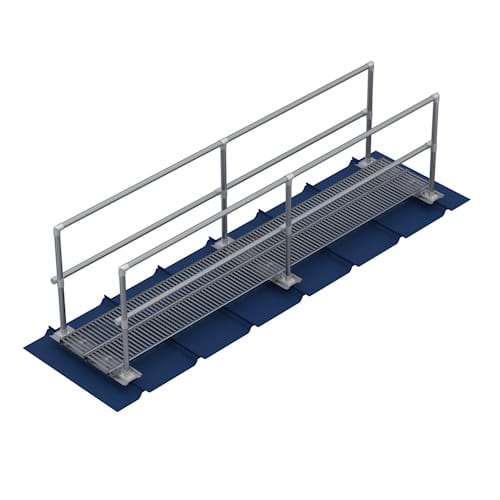 Trapezoid SSR - 36" Wide Metalwalk®, 2 Sided Handrail, S-5™ Clamp, Perpendicular