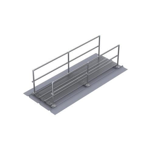 24" Wide Metalwalk®, 2 Sided Handrail, S-5™ Clamp, Parallel