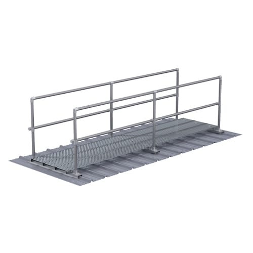 36” Wide Metalwalk®, 2-Sided Handrail, FAB-LOK®, Perpendicular 