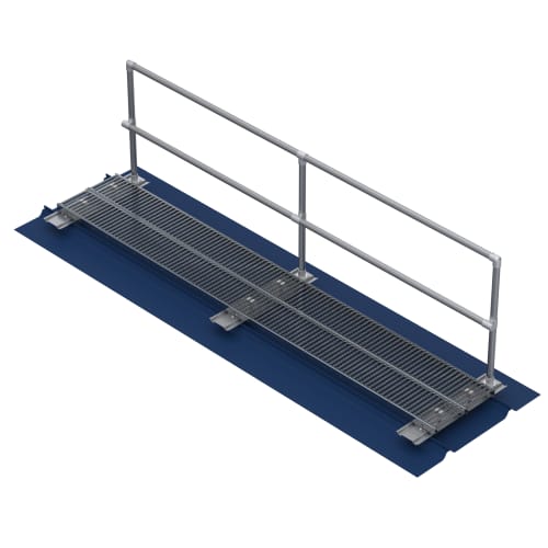 24" Wide Metalwalk®, 1 Sided Handrail, S-5™ Clamp
