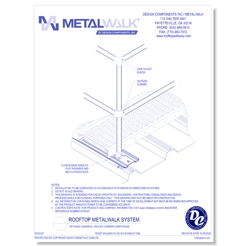 Optional Handrail, Railing Corner Condition #2