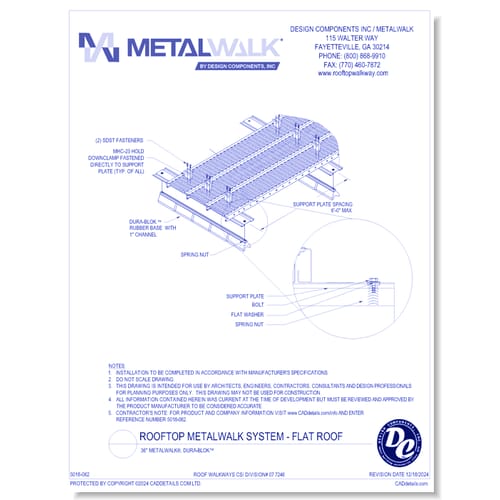 36" Wide Metalwalk®, No Railing Dura-Blok™