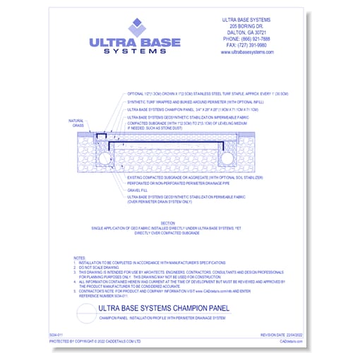 Champion Panel: Installation Profile with Perimeter Drainage System