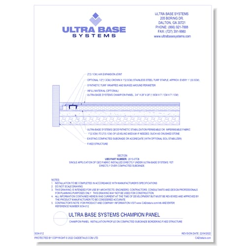 Champion Panel: Installation Profile on Compacted Subgrade Bordering Fixed Structure