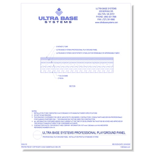 Professional Playground Panel: Installation Profile Standard System 
