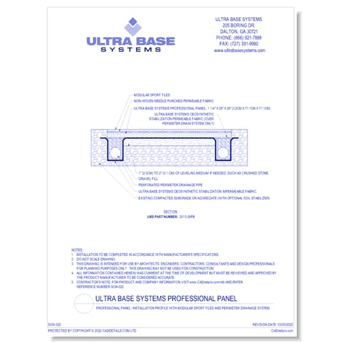 Athletic Court Base Panel: Installation Profile with Modular Sport Tiles and Perimeter Drainage System