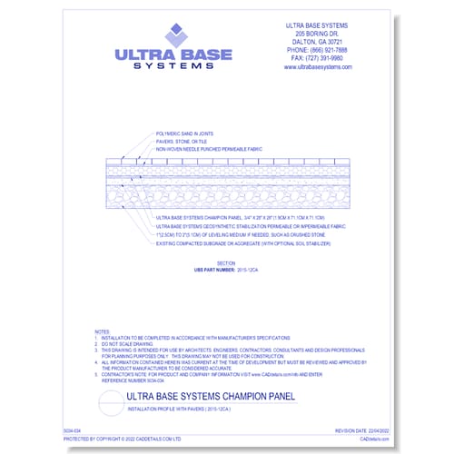 Champion Panel: Installation Profile with Pavers ( 2015-12CA )