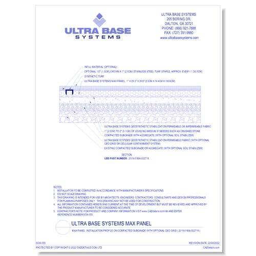 MAX Panel: Installation Profile on Compacted Subgrade with Optional Geo Grid ( 2019-01MA-052719 )