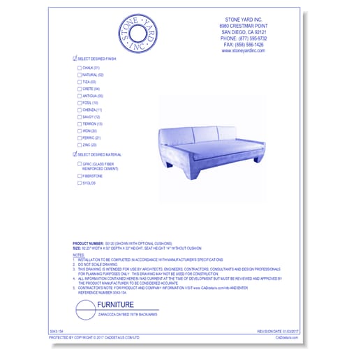 Zaragoza Daybed With Back/Arms