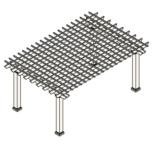 14' X 12' Up To 22' Fiberglass Pergola, Round/square Columns, Free Standing