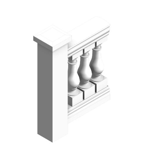 7" x 37" Fiberglass, Urethane, & Synthetic Stone Balustrades, Railing System - #B7022 Baluster