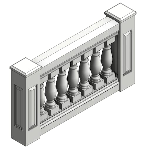 7.5" x 37" Fiberglass, Urethane, & Synthetic Stone Balustrades, Railing System