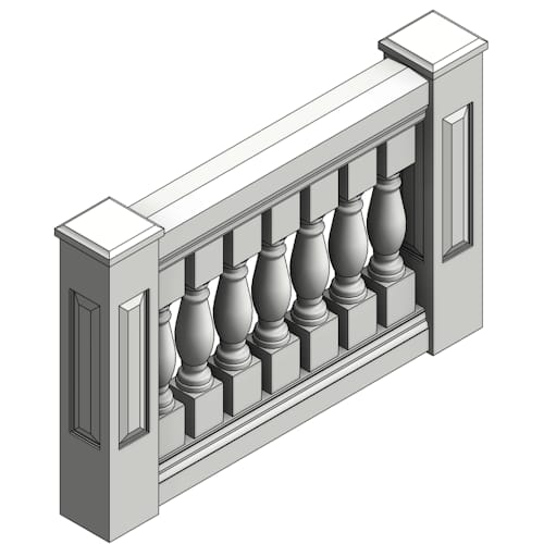 7.5" x 43" Fiberglass, Urethane, & Synthetic Stone Balustrades, Railing System