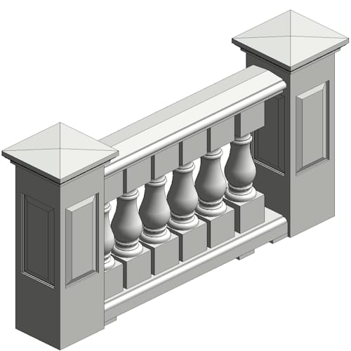 10" x 43" Fiberglass, Urethane, & Synthetic Stone Balustrades, Railing System