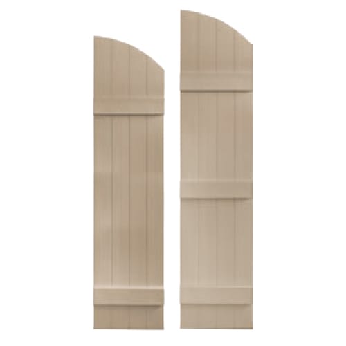 4 Board n Batten Arched Top Vinyl Shutters