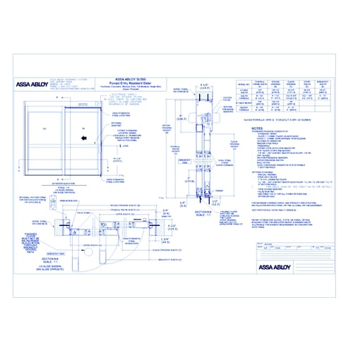 1021203 - ASSA ABLOY SL500 Forced Entry Resistant Slider FBO SS MS Rev 3.0