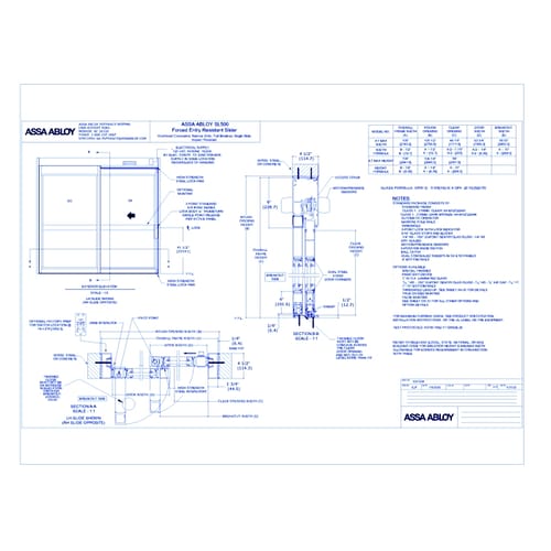 1021204 - ASSA ABLOY SL500 Forced Entry Resistant Slider FBO SS NS Rev 3.0