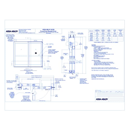 1021207 ASSA ABLOY SL500 Forced Entry Resistant Slider FSL SS MS Rev 3.0