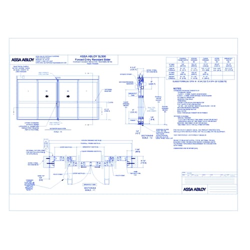 1021206 - ASSA ABLOY SL500 Forced Entry Resistant Slider FSL BP NS Rev 3.0