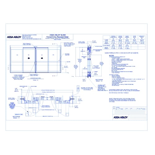 1021202 - ASSA ABLOY SL500 Forced Entry Resistant Slider FBO BP NS Rev 3.0