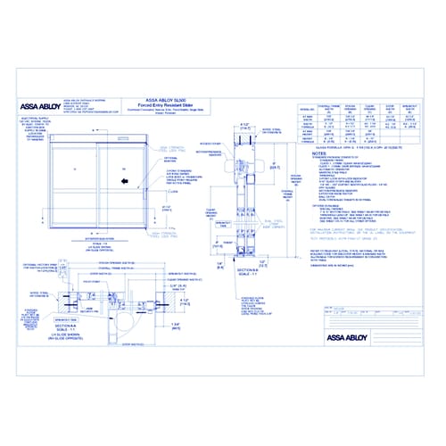 1021208 ASSA ABLOY SL500 Forced Entry Resistant Slider FSL SS NS Rev 3.0