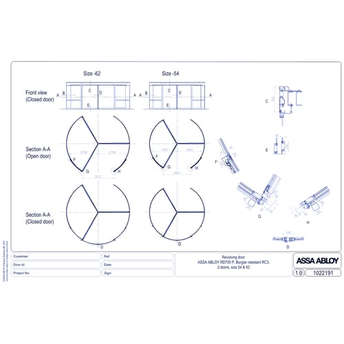 ASSA ABLOY RD700 P burglar resistant 2 door size 54-62