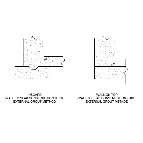 Wall to Slab – Double Protection – Ext Grout Method