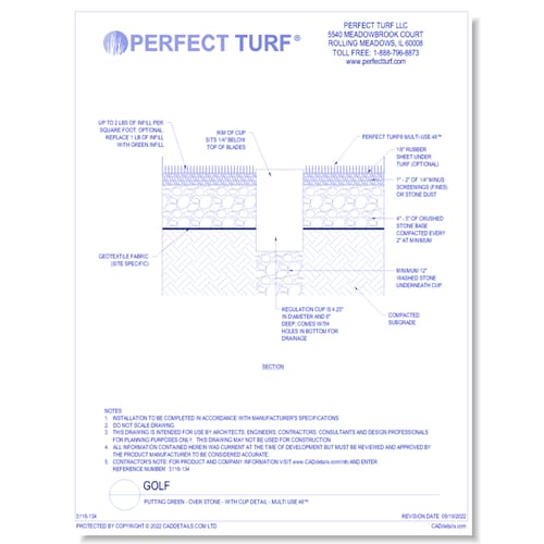 Putting Green - Over Stone - With Cup Detail - Multi-Use 48™ 