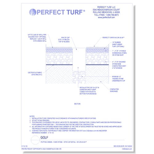 Putting Green - Over Stone - With Cup Detail - Nylon 38-36™ 