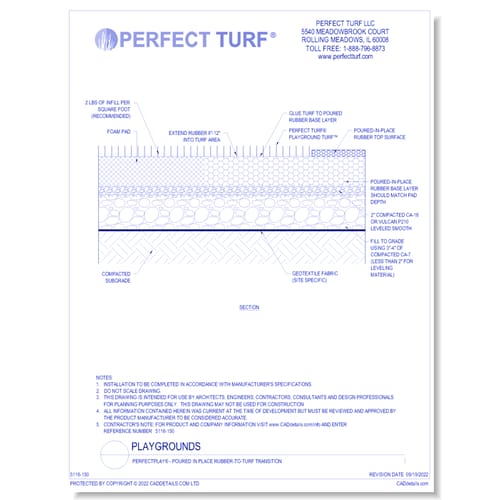 Poured-in-Place Rubber-to-Turf Transition