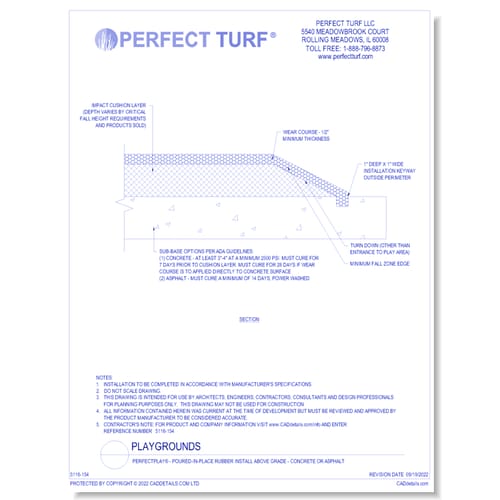 Poured-in-Place Rubber - Install Above Grade - Concrete or Asphalt
