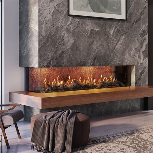 Enlight SafeSurface Glass: Left Corner Fireplace