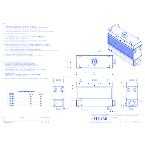 Enlight SafeSurface Glass:  6' Double-sided Fireplace (20/24/30/36/48/60 inch Viewing Heights)