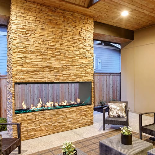 Outdoor Flare Vent Free See Through - Modern Outdoor Fireplace