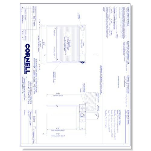 Counter Door - Between Jamb - Right Hand - Gearhead Motor (Part A)
