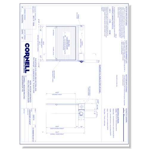 Counter Door - Face of Wall - Right Hand - Gearhead Motor (Part A)