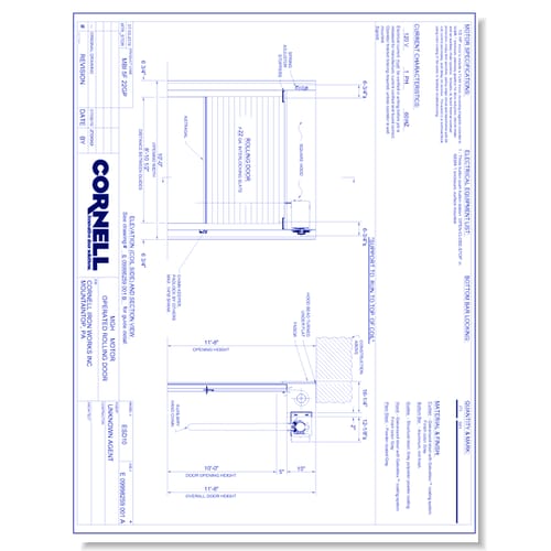 Service Door - Between Jambs - Right Hand - Motor (Part A)