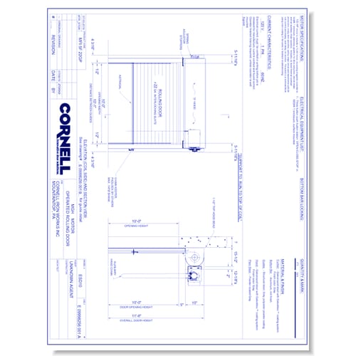 Service Door - Face of Wall - Right Hand - Motor (Part A)