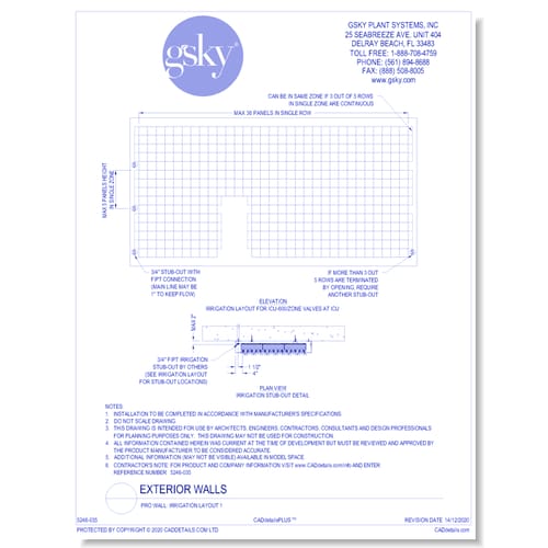 Pro Wall: Irrigation Layout 1