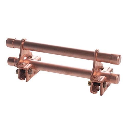 Snowcap II – 2 Pipe Copper Clamp-to-Seam Snow Fence Bracket 