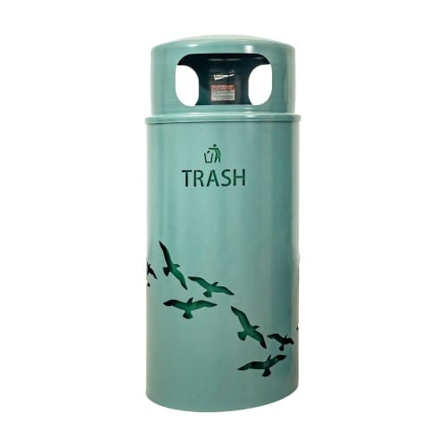 Nature Collection: 33 Gallon Bird Flock Trash Receptacle