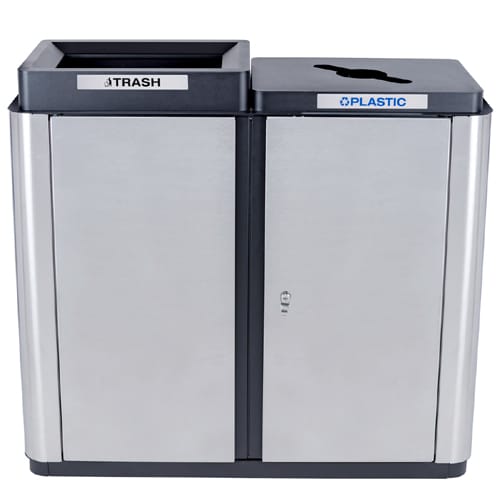 Echelon Collection Indoor Two-Stream Receptacle - 70 Gallon