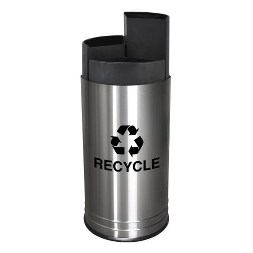Smiley Three-Stream Recycling Receptacle - 14 Gallon