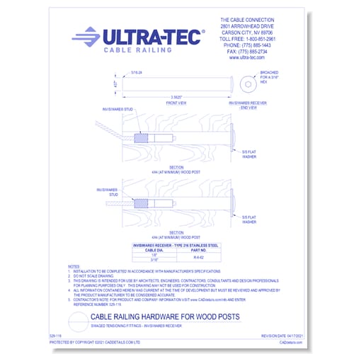 Swaged Tensioning Fittings — Invisiware® Receiver
