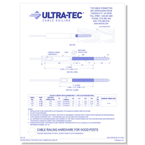 Swaged Tensioning Fittings — Adjust-a-Body® with Hanger Bolt