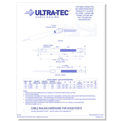 Swaged Tensioning Fittings — Adjust-a-Body® with Threaded Eye