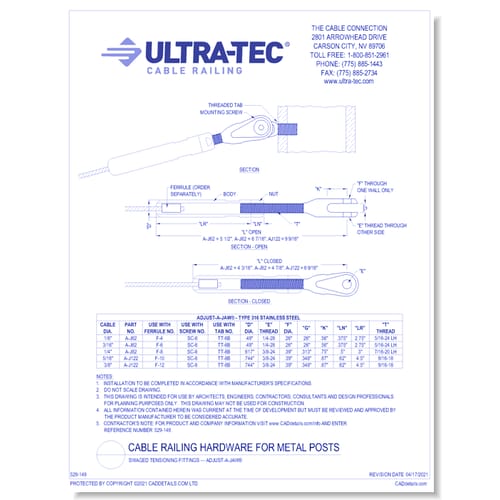 Swaged Tensioning Fittings — Adjust-A-Jaw®