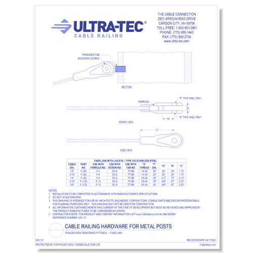 Swaged Non-Tensioning Fittings — Fixed Jaw