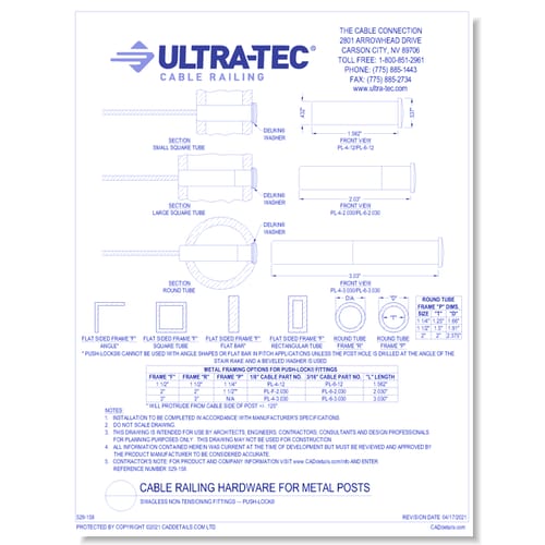 Swagless Non-Tensioning Fittings — Push-Lock®